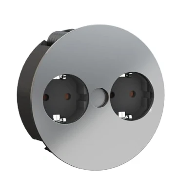 Afbeelding van Twist 1ST inb.contactd.2x USB rvs Belgisch 032 Doeco Contactdozen