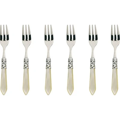 Image de Bugatti alcam n4217 aladdin ménagère de 6 pièces fourchette à gâteau acier abs ivoire 21 x 18 3 cm