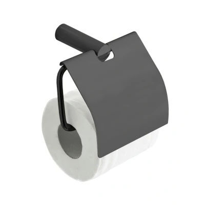 Afbeelding van Wiesbaden Ida toiletrolhouder met klep gunmetal