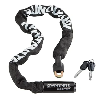 Image de Kryptonite Keeper 785 Chaîne Intégrée Antivol Vélo Niveau de Sécurité 5/10 Offre une Élevée à Votre Longueur 85 cm Couleur Noire