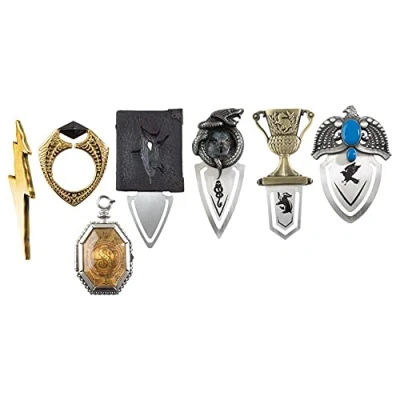 Afbeelding van The Noble Collection Harry Potter Horcrux Bookmark Set met 7 Minatuur Gruzielement Bookmarkeringen in 20 cm (20 cm) Display Box Officieel gelicentieerde filmset filmrekwisieten