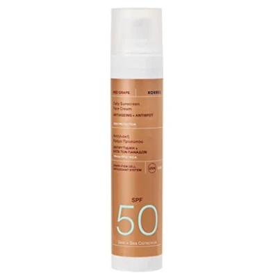 Afbeelding van Korres Redgrape Daily Sunscreen FACE Cream SPF50 Antiaging + Antispot Zonnebrandcrème, Maat: 50 ml,