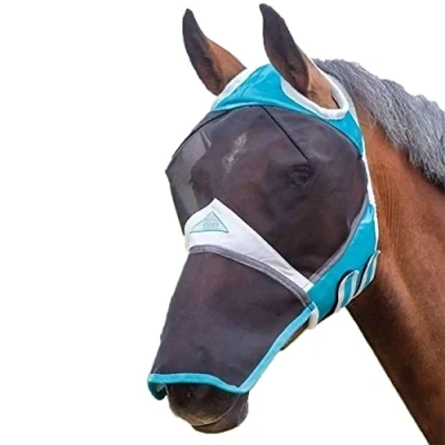Afbeelding van Shires Vliegenmasker Oor Gaten &amp; Neus Mesh Teal Shetland Agradi.be