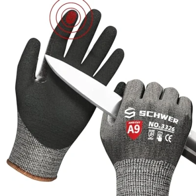 Afbeelding van Schwer Highest Level A9 snijbestendige handschoenen voor extreme bescherming, maat L, zwart