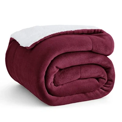 Afbeelding van Bedsure Bankdeken, fleecedeken, sherpa deken voor 2 personen, zacht en warm, polyester, camel, 130 x 150 cm