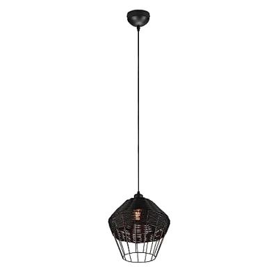 Afbeelding van Reality LED Hanglamp Hangverlichting E27 Fitting 1 lichts Rond Zwart Aluminium
