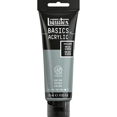 Afbeelding van Liquitex Basics 1046142 acrylverf, eenkleurig, lichtecht, gemiddelde viscositeit, archiefkwaliteit, gesatineerde afwerking, 118 ml tube, grijs blauw