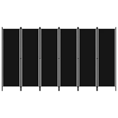 Afbeelding van Kamerscherm met 6 panelen 300x180 cm zwart