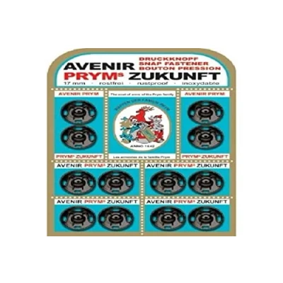 Afbeelding van Prym Drukknopen om op te naaien, messing, zwart, 17 mm