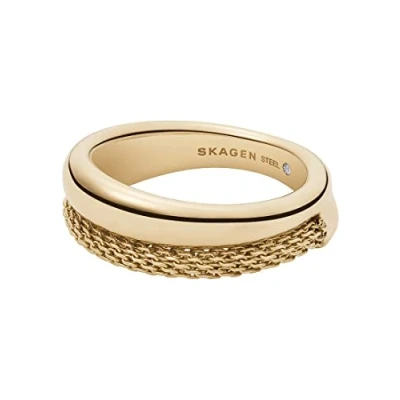 Afbeelding van Skagen Merete Gold Tone damesring Roestvrij staal SKJ16017105.5 No Gemstone, staal, Geen edelsteen