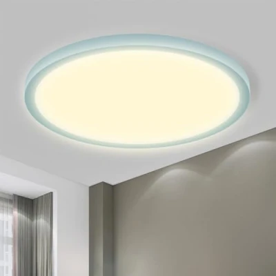 Afbeelding van LQWELL® Led plafondlamp, 1,6 cm, ultradun, rond, plat, IP44, waterdicht, badkamerlamp, 24 W, 3000 K, 2500 lm, modern, voor woonkamer, slaapkamer, keuken, balkon, kelder, kantoor, 300 x 16 mm