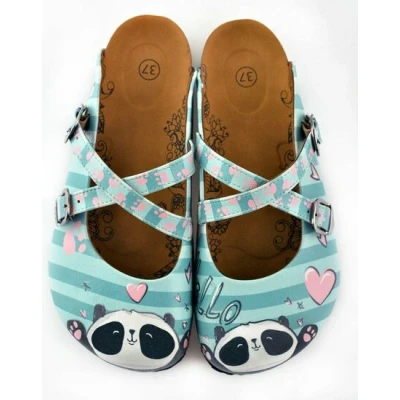 Afbeelding van GOBY Hello Panda Clogs Slippers Hoge kwaliteit Handmade Maat 36