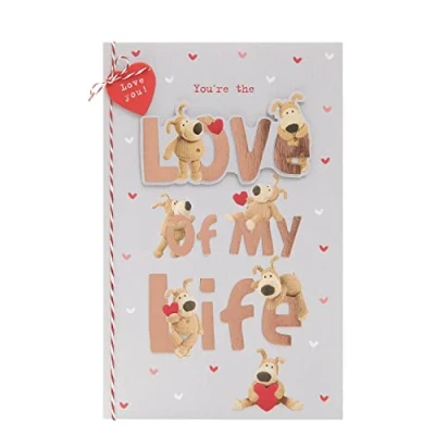Afbeelding van Boofle One I Love Valentijnskaart met envelop, schattig motief borsten en grote lettergrootte, 165 mm x 254