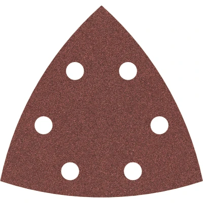 Image de BOSCH 2608621687 Feuille abrasive F460 Best pour le bois et la peinture, 93 mm, grain 120, Multi Cutter, 6 trous (5 pcs)
