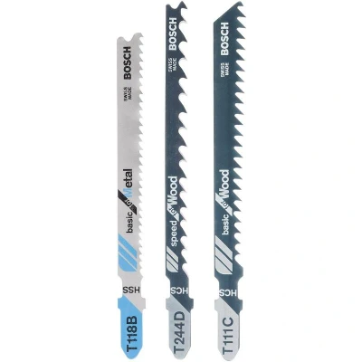 Afbeelding van Bosch Accessories 2609256741 3 delig Decoupeerzaagbladen set met T schacht stuk(s)