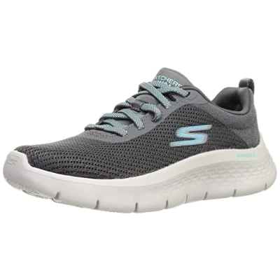 Afbeelding van Skechers Performance GO WALK FLEX Bungee Sportieve wandelschoenen, Dames, Maat: 36, Charcoal/turquoise Textiel/ synthetisch
