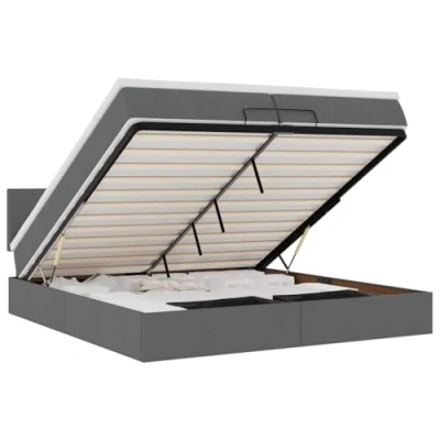 Afbeelding van vidaXL Ottoman bed met matras 200x200 cm stof donkergrijs