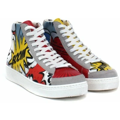 Afbeelding van Goby Comic Boom Sneakers Vegan Leer Handgemaakt Design Maat 37