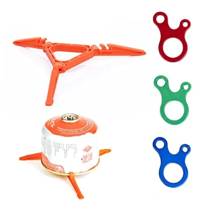 Afbeelding van 1 x gastankhouder, opvouwbare cassette gastankhouder met 3 koordlussen voor kamperen, wandelen, picknick, keukenstandaard, accessoires