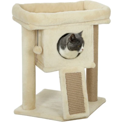 Afbeelding van PawHut Kratzbaum Kratzbrett, Spielball Beige