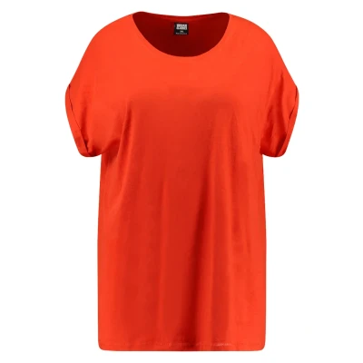 Afbeelding van Urban Classics Curvy Ladies Extended Shoulder TEE Tshirt basic, Dames, Maat: Medium, Bloodorange