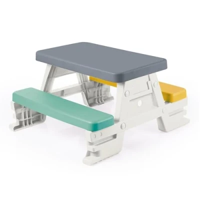 Afbeelding van Dolu 2618 Picknicktafel voor 4 Kinderen Binnen/Buiten Grijs/Geel/Blauw/Wit