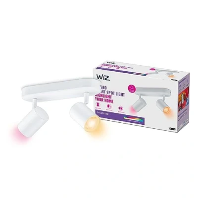 Afbeelding van WiZ 2 spots Imageo Wit Gekleurd en licht GU10