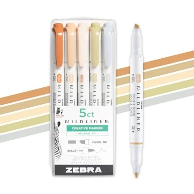 Afbeelding van Zebra mildliner set 5 stuks neutral
