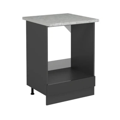 Afbeelding van Vicco Ovenombouwkast R Line, Antraciet Hoogglans/Antraciet, 60 cm WB Marmer