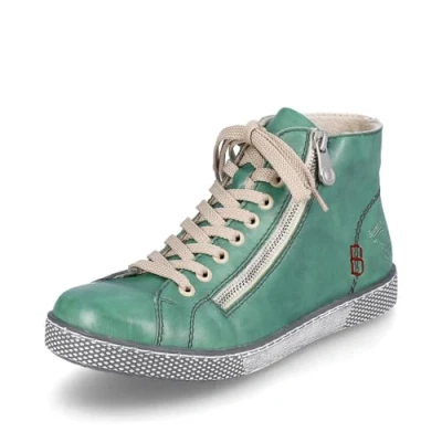 Afbeelding van Rieker Sneakers hoog, Dames, Maat: 40, Smaragdgrün Hoogwaardig imitatieleer