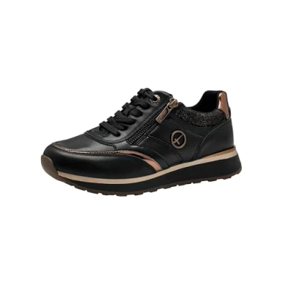 Image de Tamaris Baskets basses pour femme, semelle intérieure amovible, 096 Blacker Copper, 37 EU