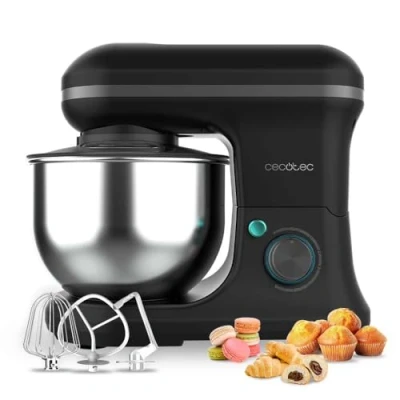 Afbeelding van Cecotec Cecomixer Merengue mixer, 5 l, 1200 W, zwart, W met 6 standen, functies, planetaire beweging, elegant design, stalen kom van liter en accessoires voor kloppen kneden