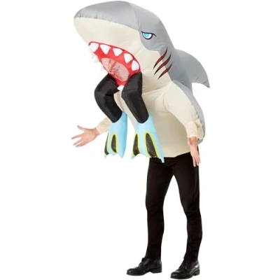 Afbeelding van Smiffys Inflatable Shark &amp; Diver Kostuum Grijs