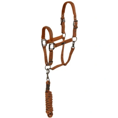 Afbeelding van Anky Stones Halsterset cognac maat:full