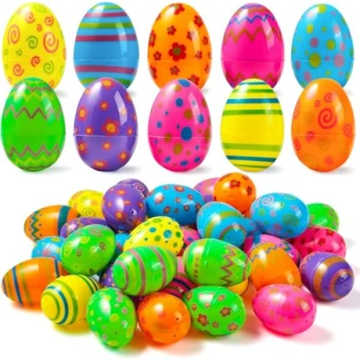 Afbeelding van Joyin Toy 72 stuks kunststof bedrukte lichtgevende paaseieren 2 3/8 inch hoogte voor Pasen jacht, mand stuffers vullen, klaslokaal prijs, vulling en lekkernijen party favor