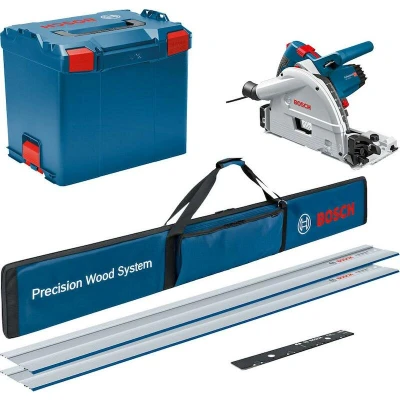 Afbeelding van BOSCH GKT 55 GCE invalzaag 165mm 1400W in L BOXX 374 + 2x FSN 1400 geleiderail 0615990M9B