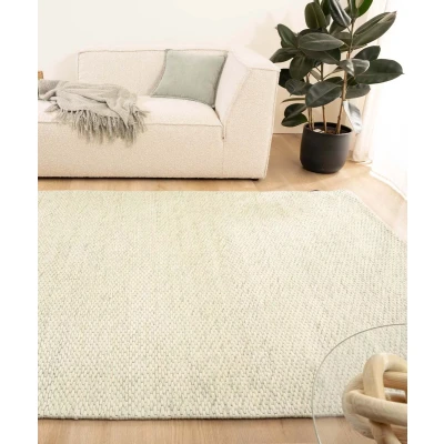 Afbeelding van Wollen Tapijt/Vloerkleed Vridning Mintgroen 160x240 Cm 100% Wol
