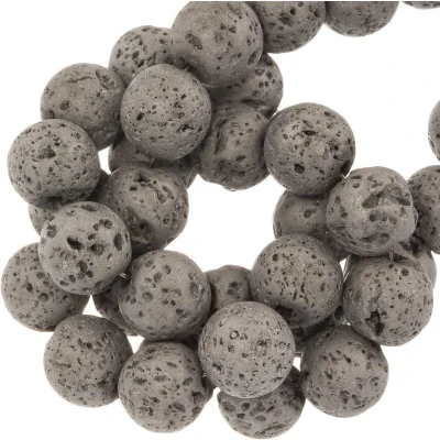 Afbeelding van Electroplated Lava Kralen (4 mm) Silver (86 Stuks)
