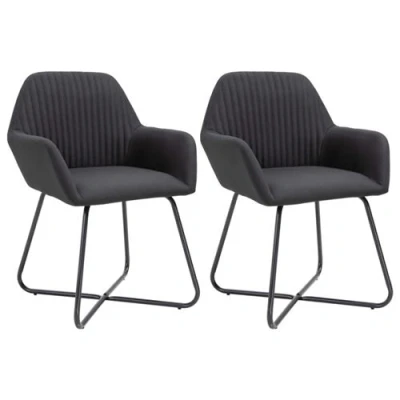 Image de vidaXL Chaises à manger lot de 2 noir tissu249813