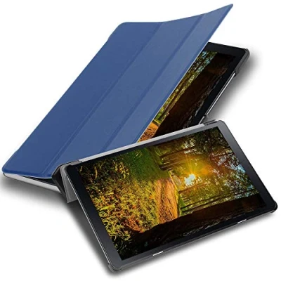 Afbeelding van Cadorabo Tablet Hoesje geschikt voor Samsung Galaxy Tab A (10.5 inch) in JERSEY DONKER BLAUW Ultra dun beschermend geval met automatische Wake Up en Stand functie Book Case Cover Etui