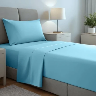 Afbeelding van gobedreams 3 delige beddengoedset voor eenpersoonsbed, 90 x 190/200, geborsteld polyester microvezel lakens, laken, verstelbaar hoeslaken en 1 kussensloop
