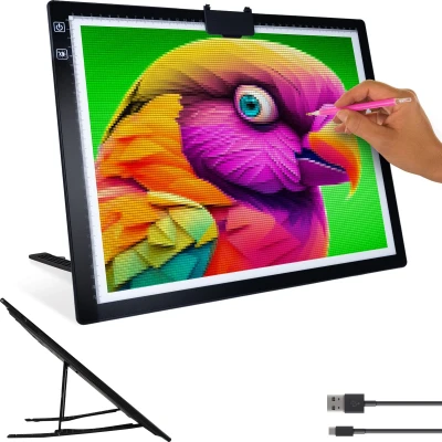 Afbeelding van Crafts&amp;Co Lightpad A3 Oplaadbaar Lichtbak Diamond Painting &amp; Tekenen Hobby Zwart