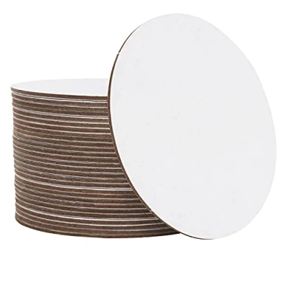Afbeelding van Belle Vous Onderzetters van karton, rond, 100 stuks, diameter 9 cm, onderzetter wit voor kunst en creatieve projecten, design binnen /wanddecoraties