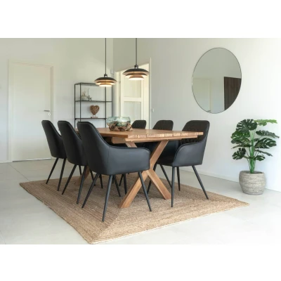 Afbeelding van House Nordic Eettafel Teakhout Naturel 200cm Tafel Murcia