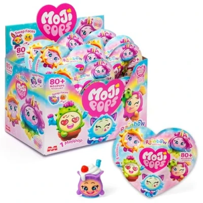 Afbeelding van MOJI POPS Rainbow Series One Pack. Doos met 24 enveloppen verzamelfiguren. Elke envelop bevat 1 verrassingsMojipop en Checklist
