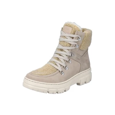 Afbeelding van Rieker Z7430 veterlaarzen voor dames, Beige
