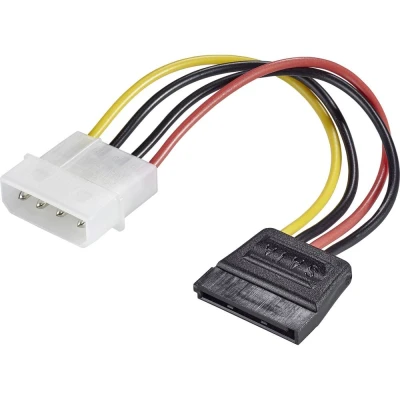 Afbeelding van Renkforce Stroom Adapter [1x IDE stroomstekker 4 polig 1x SATA stroombus] 0.12 m Zwart, Rood, Geel