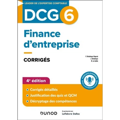 Afbeelding van DCG 6 FINANCE D&#039;ENTREPRISE CORRIGES 2024 2025