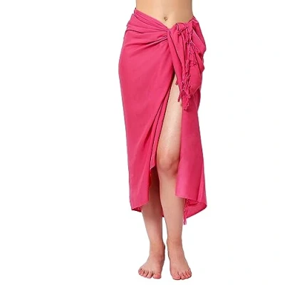 Afbeelding van Ciffre Dames en heren effen kleuren sarong pareo wikkelrok strandlaken wikkeljurk sauna., roze tinten