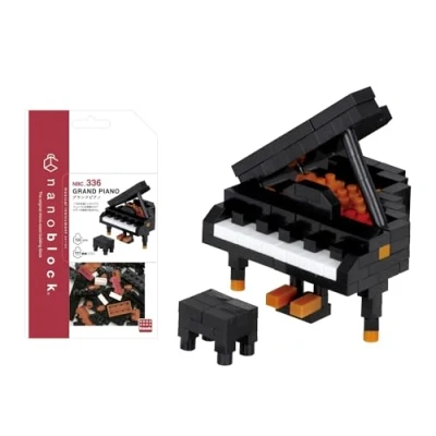 Afbeelding van Bandai nanoblock grote piano minifiguur van bakstenen bouwspel pixel muziekinstrument beeldjes bouwset NBC336